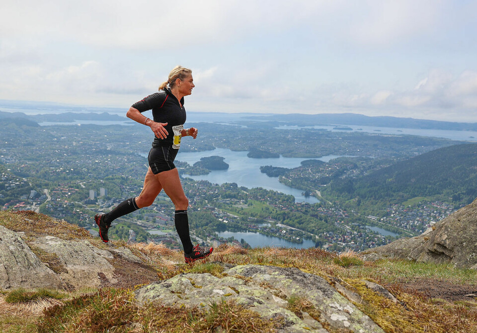 Anita Iversen Lilleskare og Stian Angermund vant den nye trail-løypen i Ulriken Opp 1U9A7605.jpg