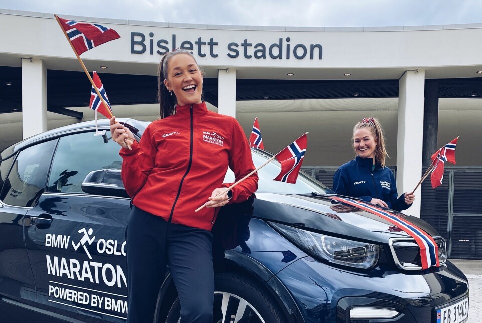 Bodil Støylen og Emilie Kjustad Hauer fra Oslo Maraton løp Jordbærmila. (Foto: Privat) Bodil Støylen og Emilie Kjustad Hauer fra Oslo Maraton løp Jordbærmila. (Foto: Privat)
