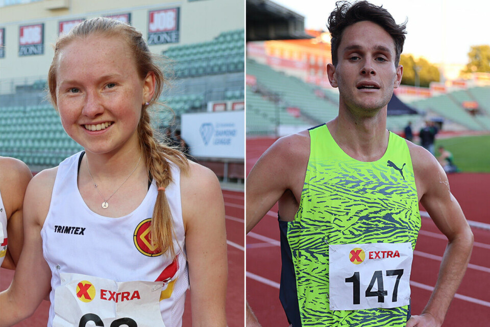 Adele Henriksen og Jack Rowe vant 5000 meter på Bislett. (Foto: Tom-Arild Hansen) Adele Henriksen og Jack Rowe vant 5000 meter på Bislett. (Foto: Tom-Arild Hansen)