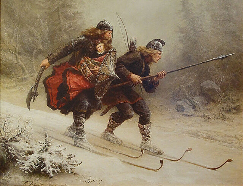 Birkebeinerennet med drahjelp fra storfilmen Birkebeinerne Birkebeinerne_på_Ski_over_Fjeldet_med_Kongsbarnet_640.jpg
