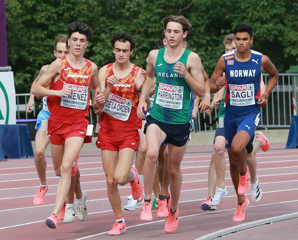 Kristoffer Sagli 25 hundredeler fra finale på 3000 meter i U20-EM Start_3000m_Kristoffer_Sagli_AZ3T9251.jpg