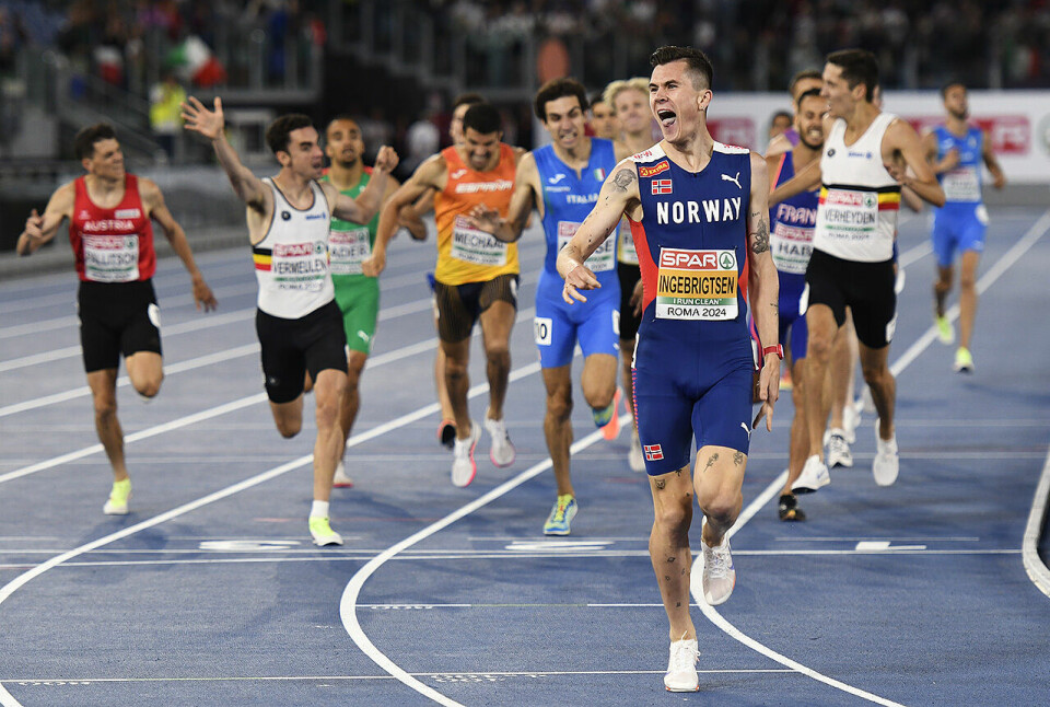 Jakob Ingebrigtsen vant som han ville i EM-finalen på 1500 meter. (Alle foto: Bjørn Johannessen) Jakob Ingebrigtsen