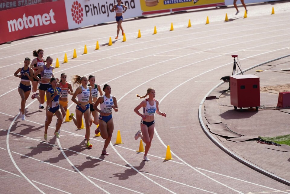 Andrea Nygård Vie løp seg kontrollert til en finaleplass på 3000 meter hinder i U20-EM, som nå pågår i Tampere, Finland. (Foto: Einar Børve) Andrea Nygård Vie løp seg kontrollert til en finaleplass på 3000 meter hinder i U20-EM, som nå pågår i Tampere, Finland. (Foto: Einar Børve)