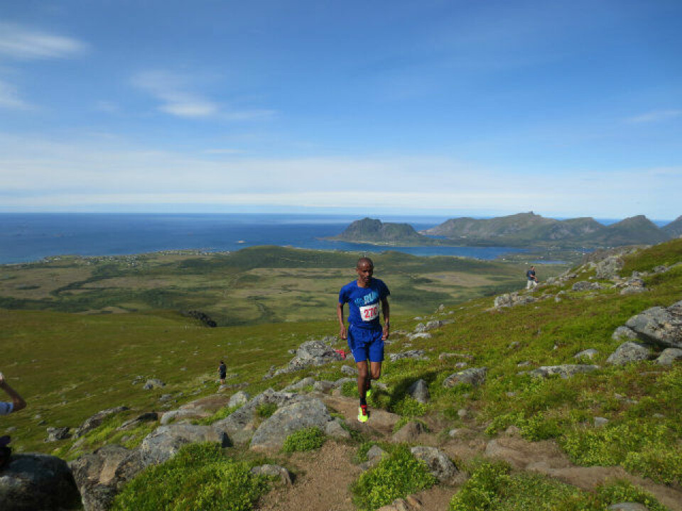 Vinner Tesfayohannes Fisehatsion fra Bodø i et praktfullt landskap. Foto: Per Ivar Jaksland Vinner Tesfayohannes Fisehatsion fra Bodø i et praktfullt landskap. Foto: Per Ivar Jaksland