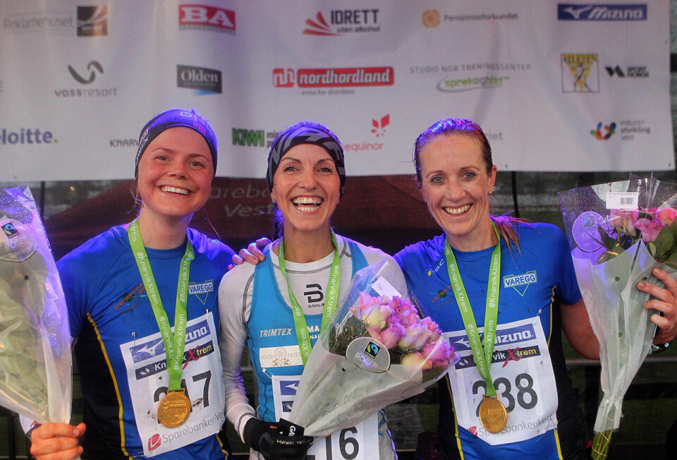 Premiepallen for langløypen: Hilde Fenne, Anita Iversen Lilleskare og Sara-Rebekka Færø Linde Premiepallen for langløypen: Hilde Fenne, Anita Iversen Lilleskare og Sara-Rebekka Færø Linde