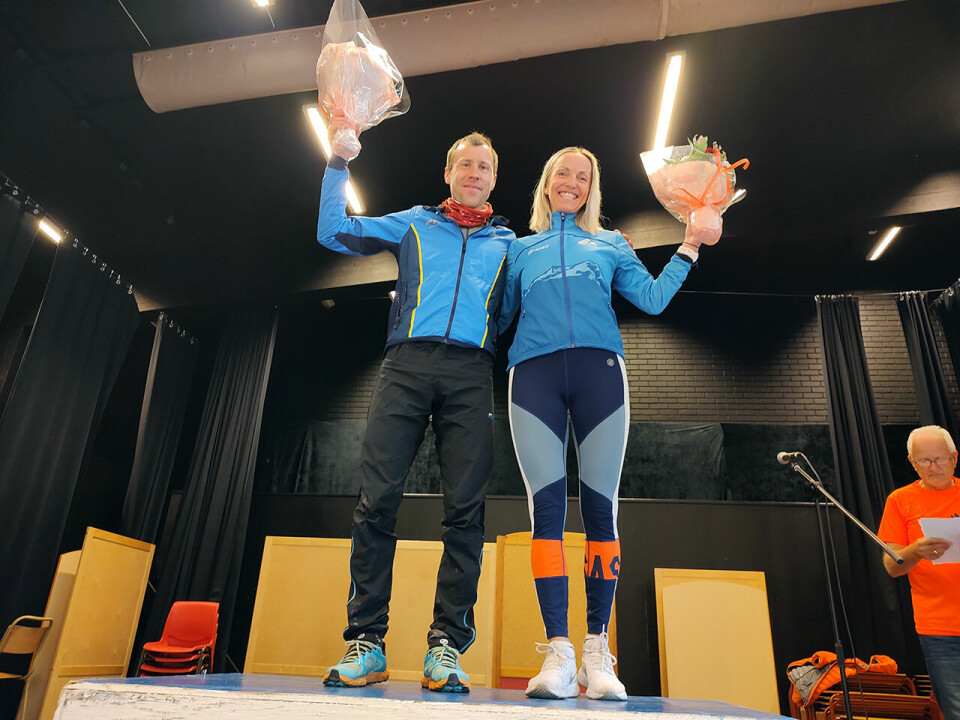 Stian Angermund og Anita Iversen Lilleskare vant Storehaugen Opp. (Foto: Arrangøren) Stian Angermund og Anita Iversen Lilleskare vant Storehaugen Opp. (Foto: Arrangøren)