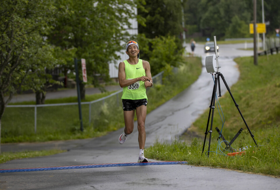 Håkon Urdal i mål på 50 km på tiden 3.21.20. Håkon Urdal i mål på 50 km på tiden 3.21.20.
