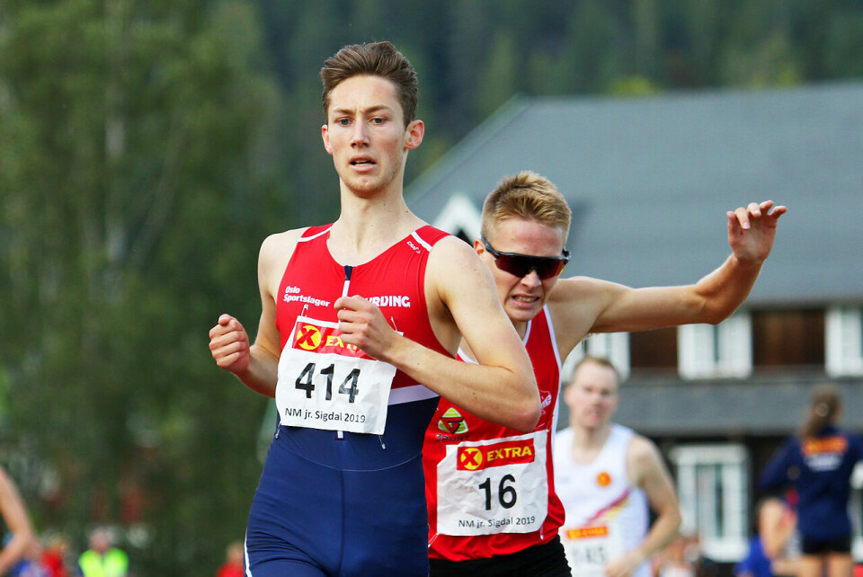 Didrik Hexeberg Warlo kontrollerer inn til gullet på 1500 meter Didrik Hexeberg Warlo kontrollerer inn til gullet på 1500 meter