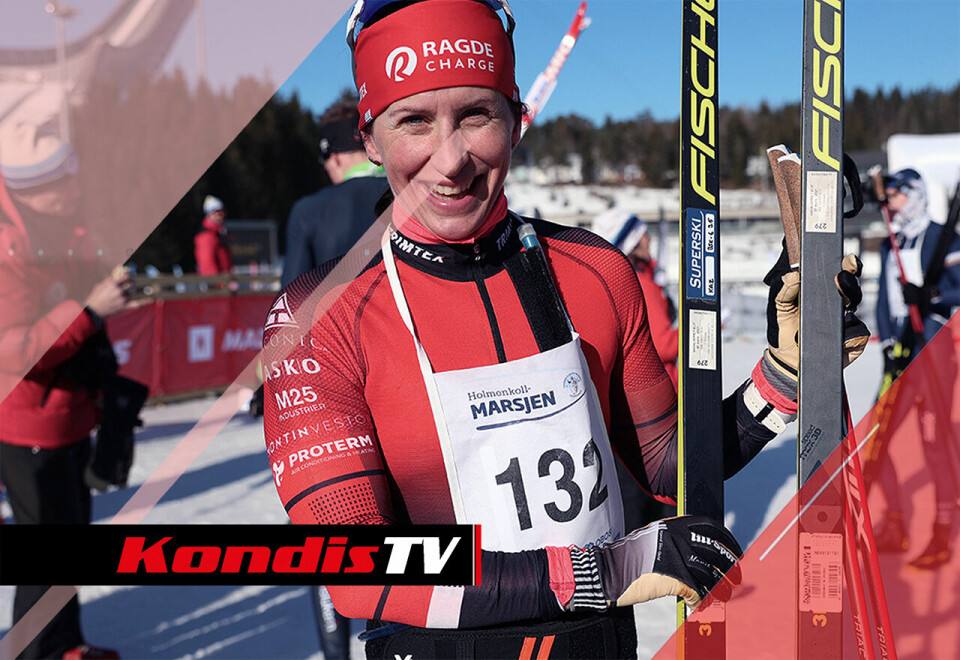 I KondisTV denne gangen skal vi først innom Holmenkollmarsjen, hvor Marit Bjørgen gjorde sin debut i rennet. Vi kan røpe at det gikk ganske bra. (Foto: Tom-Arild Hansen) I KondisTV denne gangen skal vi først innom Holmenkollmarsjen, hvor Marit Bjørgen gjorde sin debut i rennet. Vi kan røpe at det gikk ganske bra. (Foto: Tom-Arild Hansen)