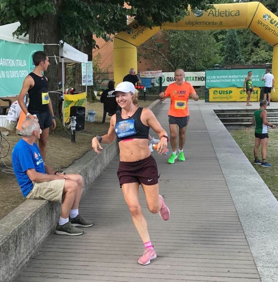 Therese Falk med verdens raskeste 10 maraton på 10 dager THerese_dag6.jpg