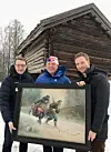 Baglerrennet 2018 - Haavard Lysaker, Tore Sandem og Erik Tresselt med Birkebeiner-bildet på Folkenborg.jpg