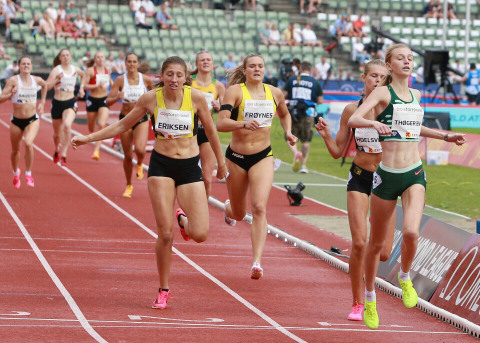 Sofia Thøgersen vinner foran Malin Hoelsveen og Josefine Tomine Eriksen. (Foto: Kjell Vigestad) Sofia Thøgersen vinner foran Malin Hoelsveen og Josefine Tomine Eriksen. (Foto: Kjell Vigestad)