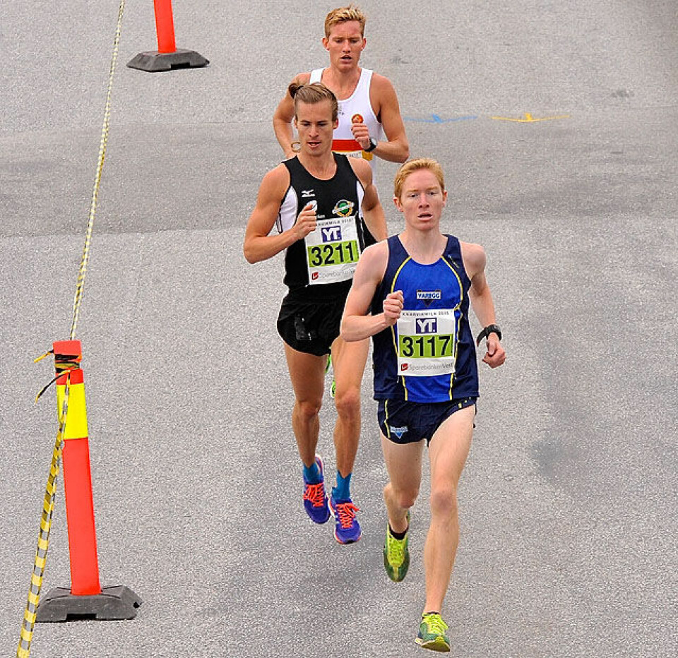 Eli Anne Dvergsdal med sterk vinnertid i Knarvikmila 5km_ledertrio__DSC9536.jpg