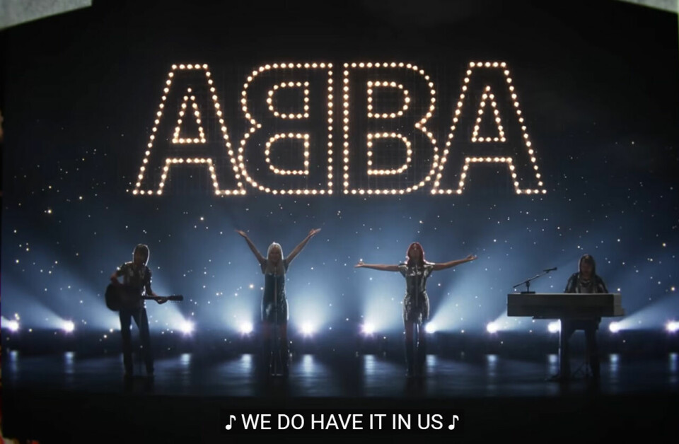 ABBA: “The joy and the sorrow, we have a story, and it survived.” (Bilde: fra videoen til “I Still Have Faith in You”) ABBA: “The joy and the sorrow, we have a story, and it survived.” (Bilde: fra videoen til “I Still Have Faith in You”)