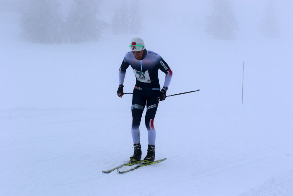 Jørgen Lippert passerte krysset nedenfor Storåsen som førstemann. (Foto: Kjell Arild Andersen) Jørgen Lippert passerte krysset nedenfor Storåsen som førstemann. (Foto: Kjell Arild Andersen)