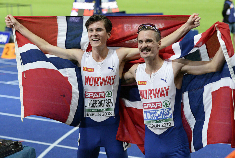 Forhåpentligvis er Jakob og Henrik Ingebrigtsen i like god form som det de var under EM i Berlin i 2018. Da tok de gull og sølv på 5000 meteren. (Foto: Bjørn Johannessen) Forhåpentligvis er Jakob og Henrik Ingebrigtsen i like god form som det de var under EM i Berlin i 2018. Da tok de gull og sølv på 5000 meteren. (Foto: Bjørn Johannessen)