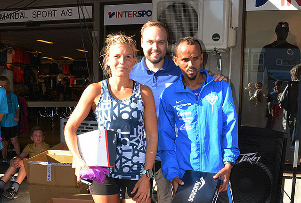 Vinnerne av Intersportjoggen 2017: Kjersti Nordstrøm og Abraham Syum. (Alle foto: arrangøren) Vinnerne av Intersportjoggen 2017: Kjersti Nordstrøm og Abraham Syum. (Alle foto: arrangøren)