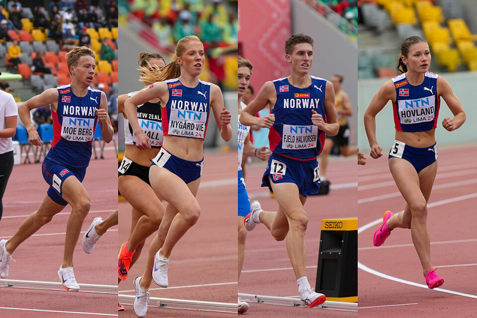 Håkon Moe Berg, Andrea Nygård Vie, Andreas Fjeld Halvorsen og Marte Hovland kjempet alle om en finaleplass i U20-VM. (Alle foto: Einar Børve) Håkon Moe Berg, Andrea Nygård Vie, Andreas Fjeld Halvorsen og Marte Hovland kjempet alle om en finaleplass i U20-VM. (Alle foto: Einar Børve)