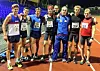 Tratletene dominerte 10 000 meteren i Nornakarusellen i Bergen. Vi ser fra venstre: Casper Stormes, Gustav Iden, Kristian Blummenfelt, Vetle Thorn, Mikal Iden, Jens Åstveit (fullførte ikke), Endre Espedal og Birk Skogland. (Foto: Nina Bergsvik Thorn)