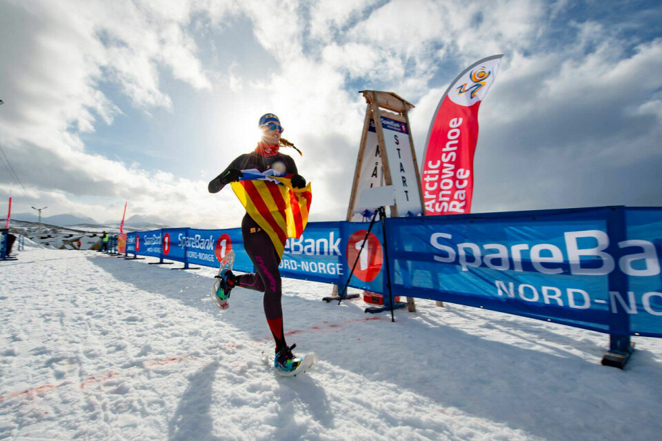 Katalansk dominans i det første trugeløpet i Tromsø, Artic Snowshoe Race Catalonia_flagg_i_sol_1280.jpg