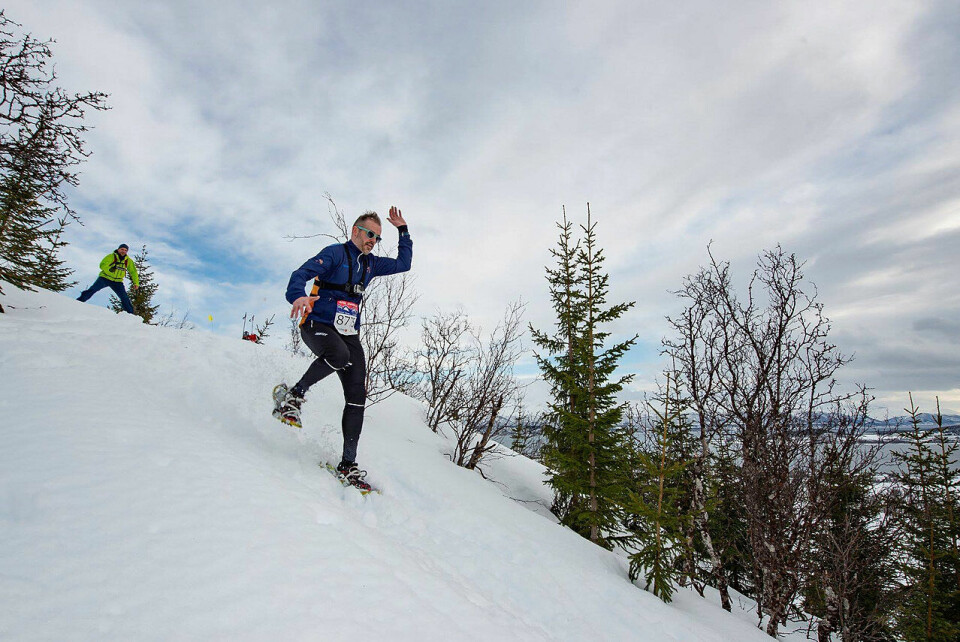 Katalansk dominans i det første trugeløpet i Tromsø, Artic Snowshoe Race Thomas_K_Foere_utfor_1280.jpg