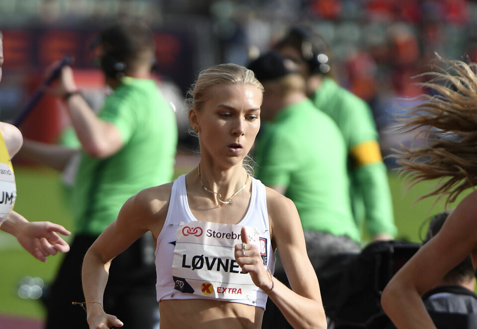 Anne Gine Løvnes har som 21-åring etablert seg som en av landets beste mellomdistanseløpere. Her ser vi henne under årets Bislett Games. (Foto: Bjørn Johannessen) Anne Gine Løvnes