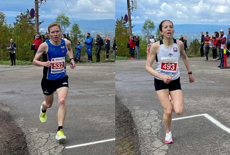 Halfdan-Emil Færø og Annie Bersagel vant Grefsenkollen Opp som ble arrangert søndag. (Alle foto: Anne Jenny Dvergsdal) Halfdan-Emil Færø og Annie Bersagel vant Grefsenkollen Opp som ble arrangert søndag. (Alle foto: Anne Jenny Dvergsdal)