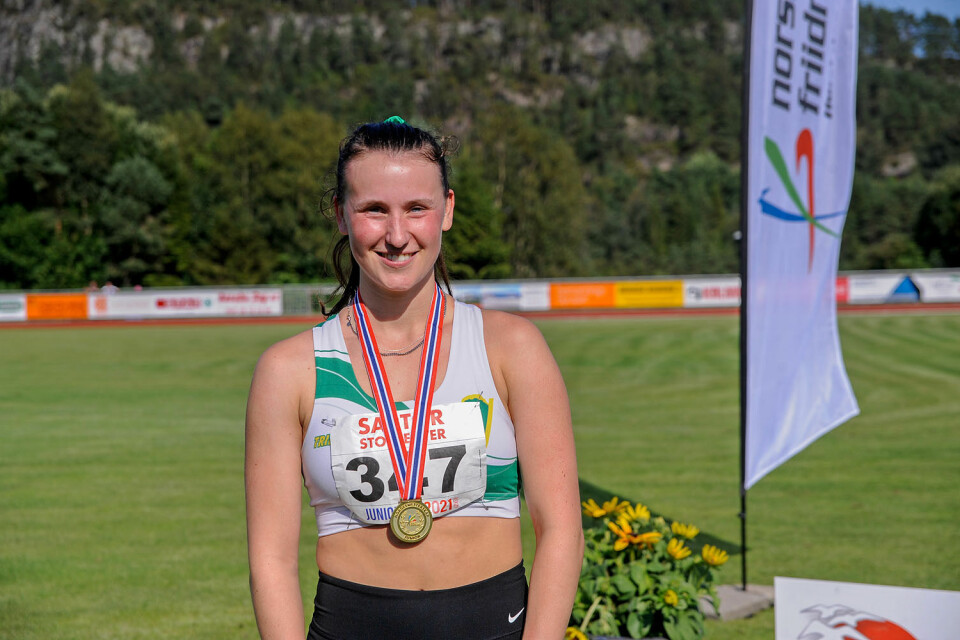 Siri Gamst Glittenberg fra Laksevåg TIL ble i år som i fjor juniornorgesmester på kappgang. (Alle foto: Arne Dag Myking) Siri Gamst Glittenberg fra Laksevåg TIL ble i år som i fjor juniornorgesmester på kappgang. (Alle foto: Arne Dag Myking)