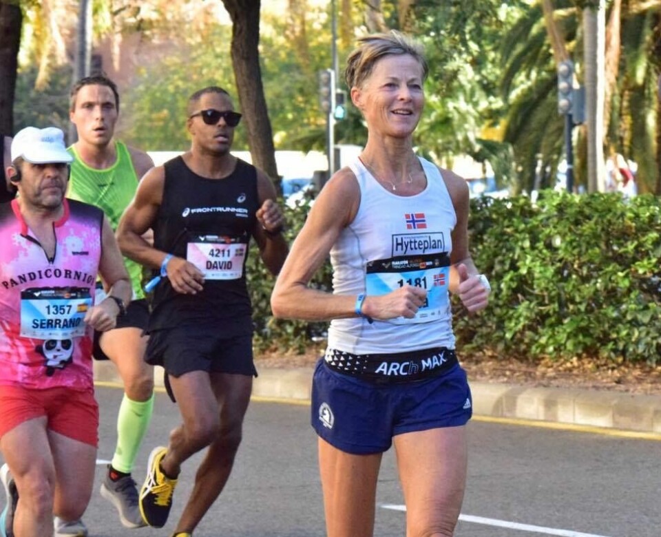 Nina Wavik manglet ett sekund på å toppe halvmaratonlista i 2019. Bildet er fra Valencia Marathon. (Privat foto) Nina Wavik manglet ett sekund på å toppe halvmaratonlista i 2019. Bildet er fra Valencia Marathon. (Privat foto)