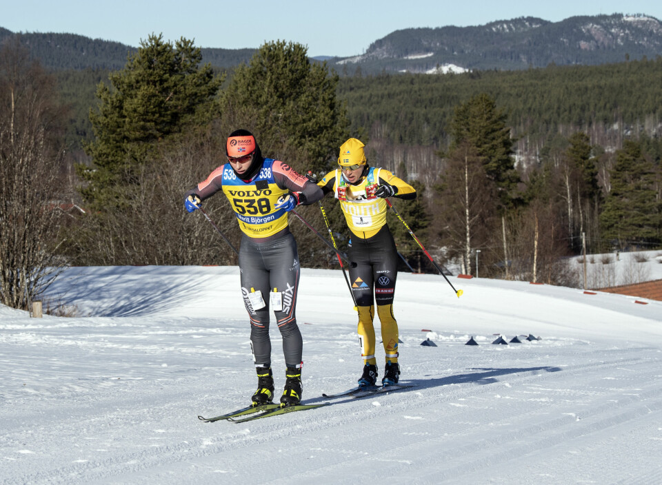 Tord Asle Gjerdalen vant Vasaloppet, Marit Bjørgen på 2. plass Marit_Bjørgen_Lina_Korsgren.jpg