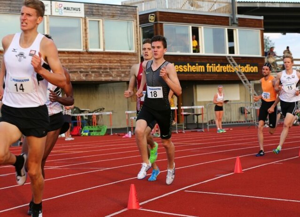 En av mange som satte ny pers på Jessheim friidrettsstadion var Jakob Ingebrigtsen (foto: Bjørn Hytjanstorp) En av mange som satte ny pers på Jessheim friidrettsstadion var Jakob Ingebrigtsen (foto: Bjørn Hytjanstorp)
