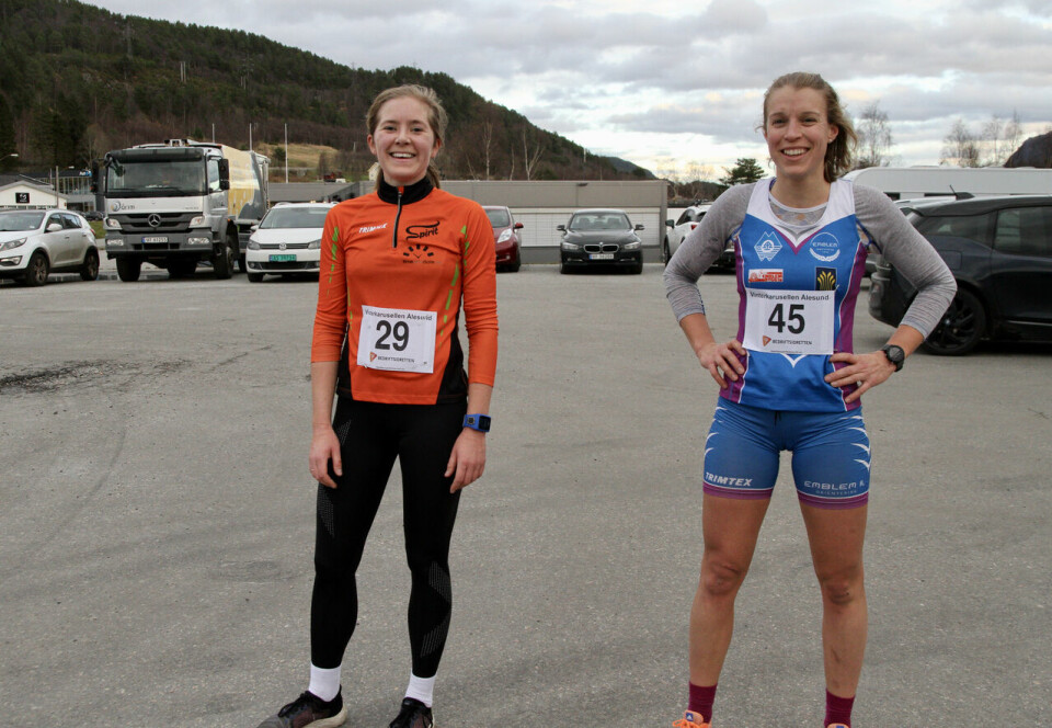 De to beste kvinner på 5 km, Janne Elin Vatnaland (29) blei nummer to og Audhild Rognstad (45) vant løpet De to beste kvinner på 5 km, Janne Elin Vatnaland (29) blei nummer to og Audhild Rognstad (45) vant løpet