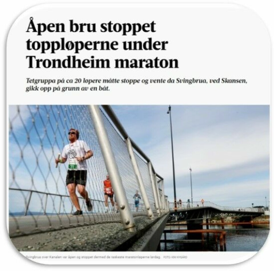 Rekorddeltagelse for 49-åringen Trondheim Maraton ÅPen_bru.jpg