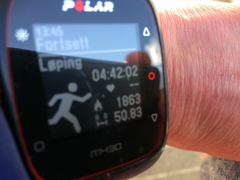 15 deltok på Kondis virtuelle maraton- og ultraløp siste uken i mars Helen _Martinsen_klokke_50km (1280x960).jpg
