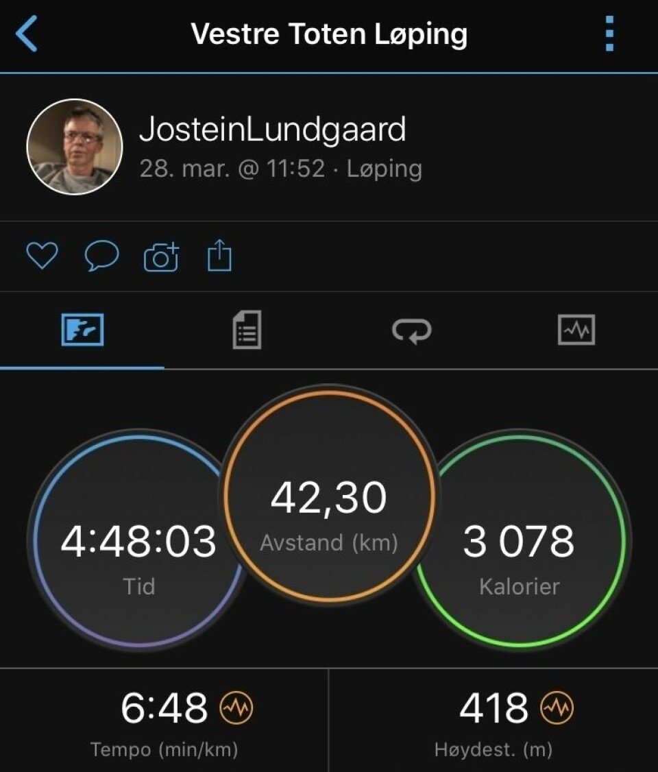 15 deltok på Kondis virtuelle maraton- og ultraløp siste uken i mars Jostein_Lundgaard_GPS-data (2).jpg