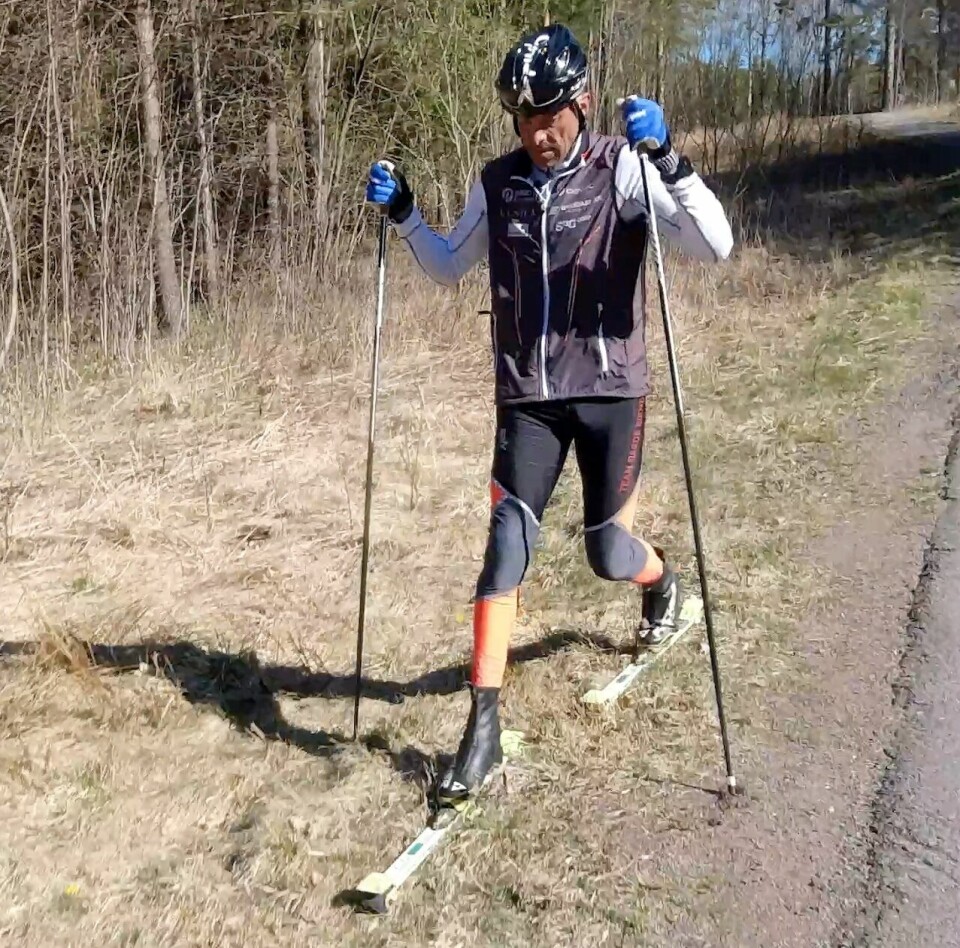 Se film: Kom i gang med rulleskigåing med Anders Aukland anders i grøfta.jpg