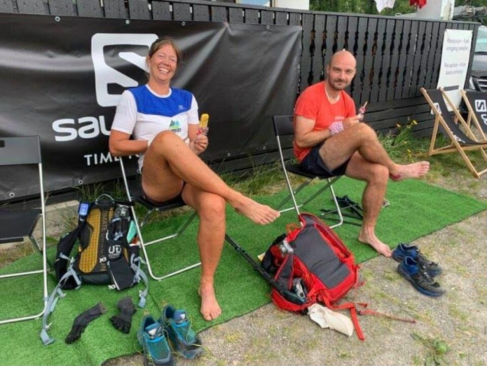 Teten har passert 350 km i Oslo Bergen Trail. Løypa legges om minst fire steder Nattoget.JPG