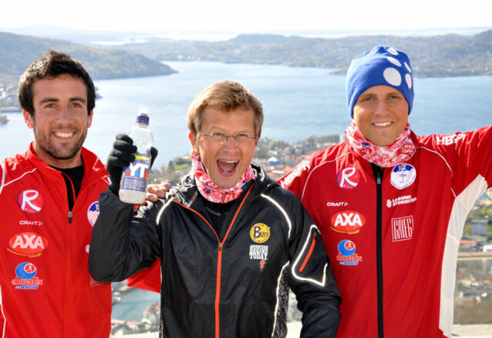 Johan Bugge med vinger opp Fløyen