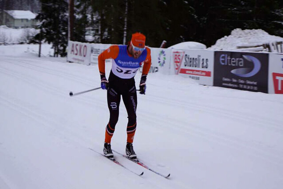 Simen Engebretsen Nordli mot mål drøye to minutter foran neste løper. (Foto: Frode Haugli) Simen Engebretsen Nordli mot mål drøye to minutter foran neste løper. (Foto: Frode Haugli)
