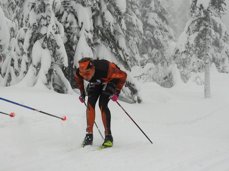 Ole Eirik Fuglehaug Ekrem staker seg opp stigningen bak Svaen i Budorrennet lørdag. (Foto: Stein Arne Negård) Ole Eirik Fuglehaug Ekrem staker seg opp stigningen bak Svaen i Budorrennet lørdag. (Foto: Stein Arne Negård)