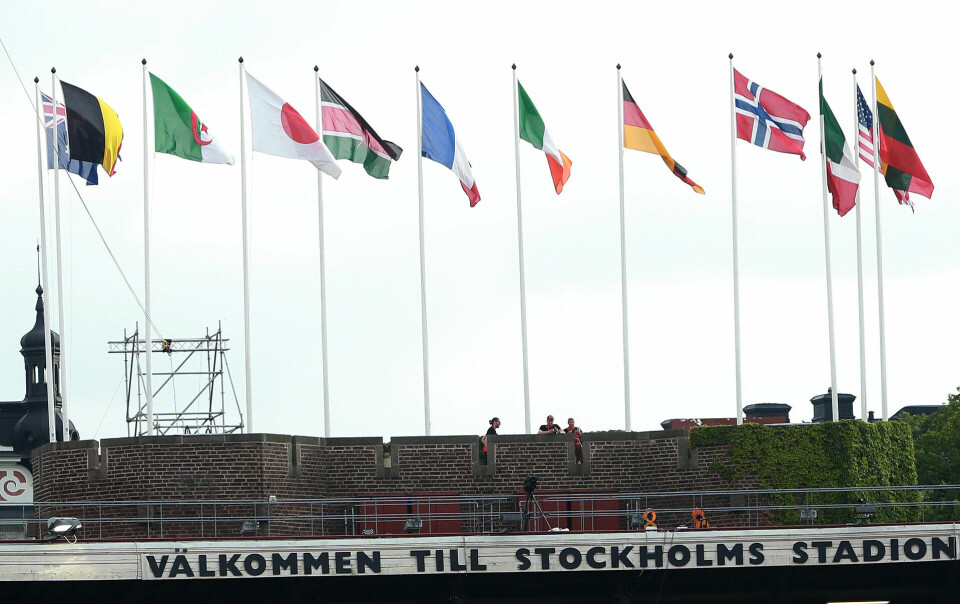 Ukjent flyktning slo Jacob Kiplimo på 3000 m i Stockholm Flagg_velkommen_til_Stockholm_stadion_AZ3T4559.jpg