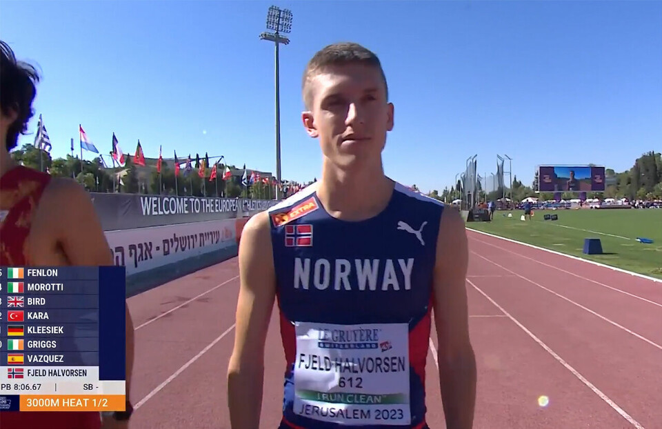 Andreas Fjeld Halvorsen er kun 17 år, men fredag kveld satte han store deler av et sterkt felt i Tyskland på plass, og er ny norsk rekord-innehaver på 3000 meter i U20-klassen. (Foto: Arkivbilde, Runar Gilberg). Andreas Fjeld Halvorsen er kun 17 år, men fredag kveld satte han store deler av et sterkt felt i Tyskland på plass og er ny norsk rekord-innehaver på 3000 meter i U20-klassen. (Foto: Arkivbilde, Runar Gilberg).
