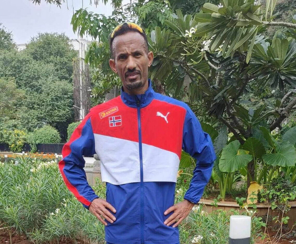 Ebrahim Abdulaziz ble nummer 4 i verdensmesterskapet på 50 kilometer i indiske Hyderabad søndag morgen. (Foto: Asgeir Bøgeberg). Ebrahim Abdulaziz ble nummer 4 i verdensmesterskapet på 50 kilometer i indiske Hyderabad søndag morgen. (Foto: Asgeir Bøgeberg).