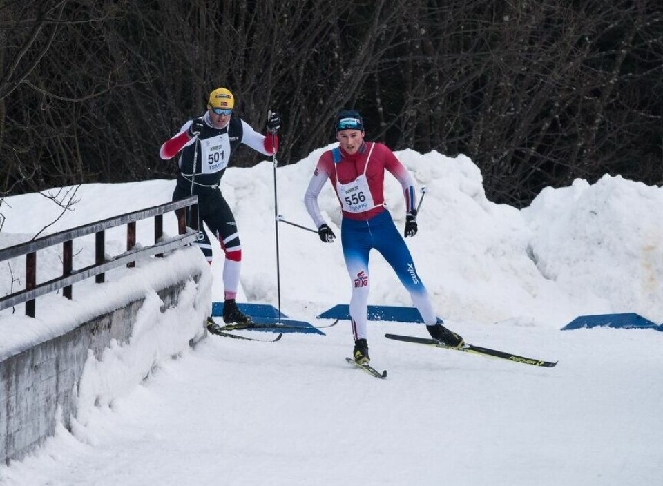 Mye vær da Andreas Nygaard vant Tromsø Skimaraton Juniorvinner_foran_Nygaard.jpg