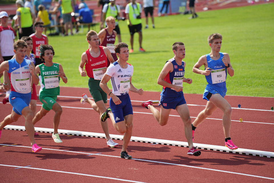 Kristian Bråthen Børve lett til finalen på 1500 meter i EYOF borve 1500.jpg