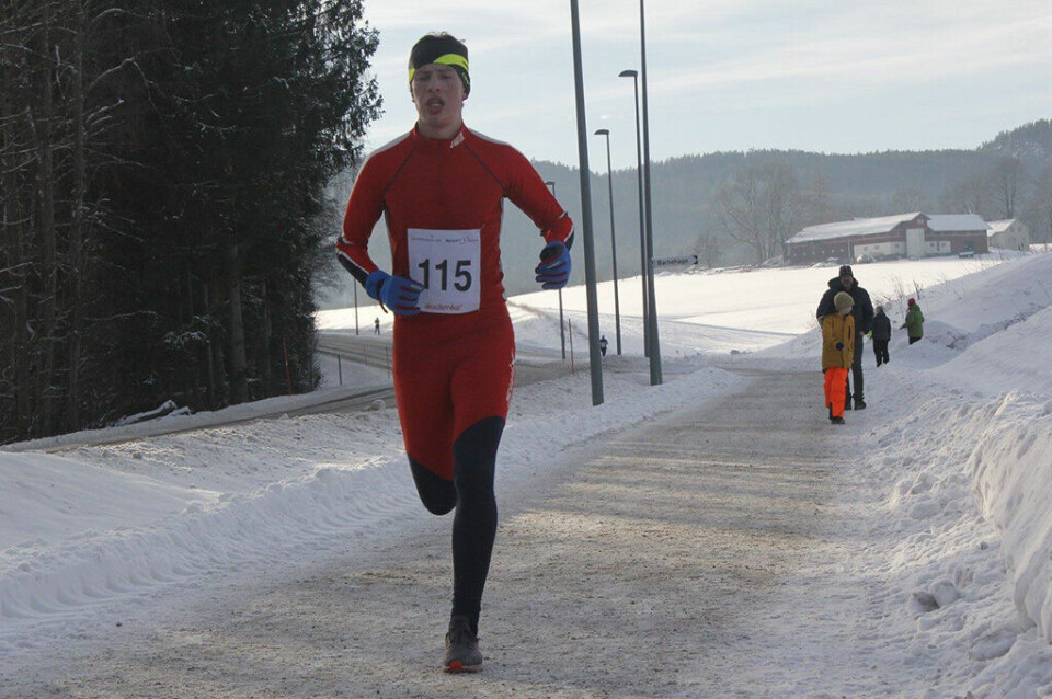 Første løp i Telemark Vinterkarusell ble arrangert i helga Benjamin Bugge mot mål som ble nr. 3.jpg