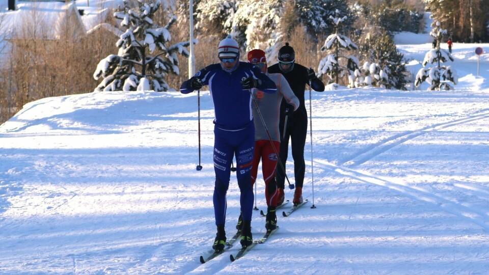 Amund Sigstad drar som her i Nyttårstaken med seg turløpere og skimosjonister i en virtuell Tour de Ski i Elverum. (Foto: Sigurd Westgård) Amund Sigstad drar som her i Nyttårstaken med seg turløpere og skimosjonister i en virtuell Tour de Ski i Elverum. (Foto: Sigurd Westgård)