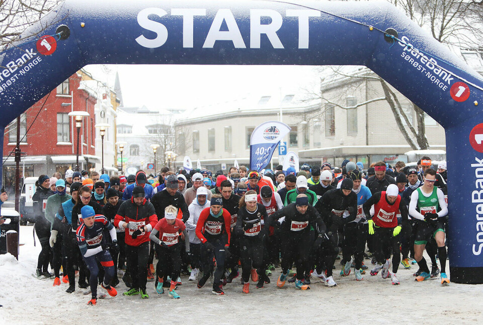 Totalt 689 fullførte den 48. utgaven av Nyttårstrimmen mellom Prosgrunn og Skien. (Foto: Birte Ulveseth) Totalt 689 fullførte den 48. utgaven av Nyttårstrimmen mellom Prosgrunn og Skien. (Foto: Birte Ulveseth)
