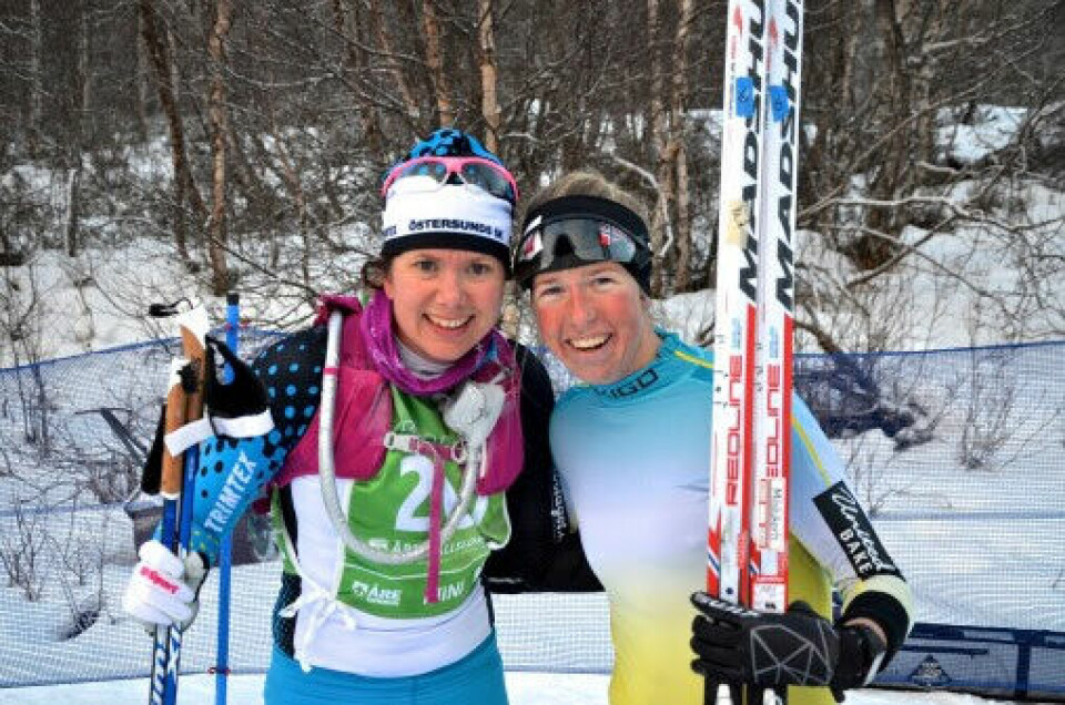 Nr.2 Sara Lindborg (t.v.) og vinner Astrid Øyre Slind. Foto: Lena Gavelin Nr.2 Sara Lindborg (t.v.) og vinner Astrid Øyre Slind. Foto: Lena Gavelin