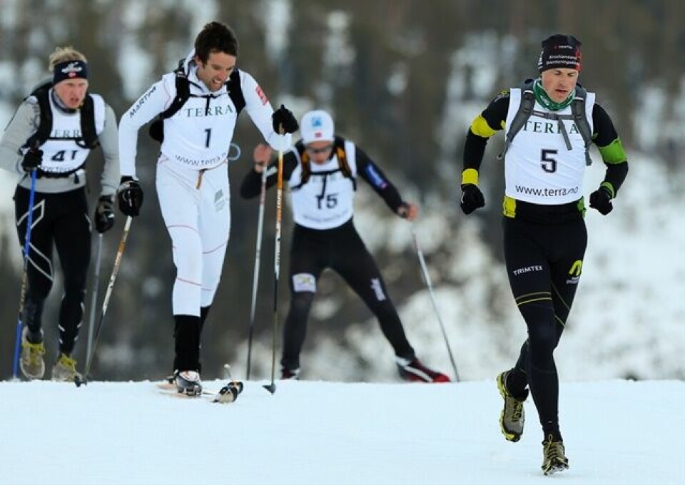 Petter Northug nr. 8 opp Vassfjellet